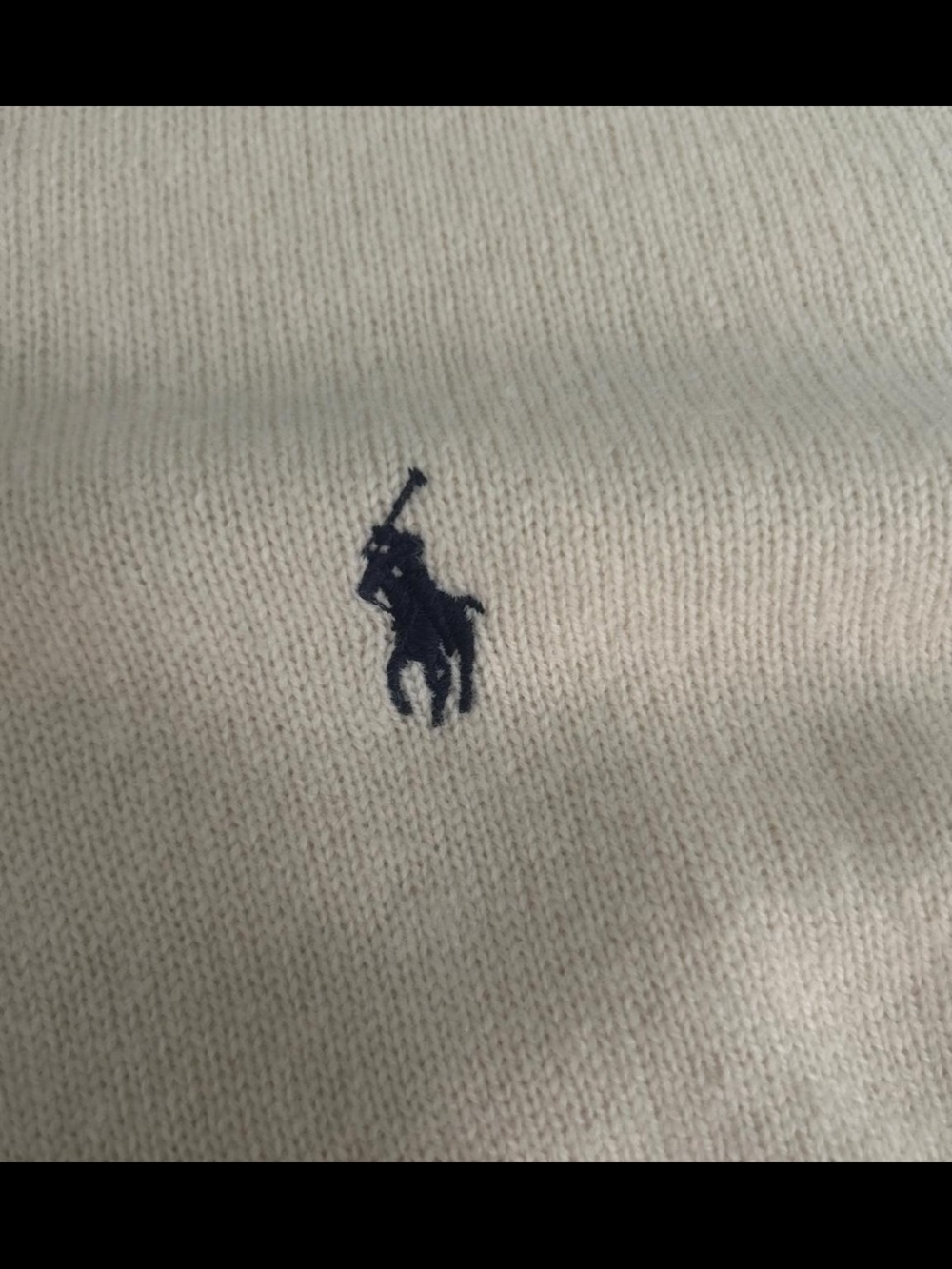 Ralph Lauren Men’s V-Neck Sweater in Tan with Black Logo - Picture 4 of 6